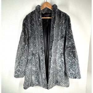 Christian Siriano New York Faux Fur Snake Print Coat Large Luxury SuperSoft NWOT